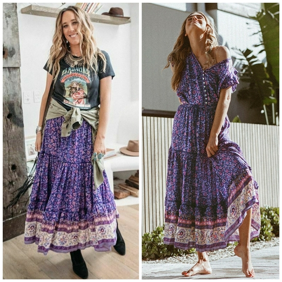 Bravehearts Dahlia Maxi Skirt Purple Haze Spell L - Picture 5 of 8